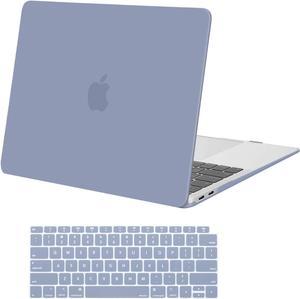 MOSISO Compatible with MacBook Air 13 inch Case 2022 2021 2020 2019 2018 Release A2337 M1 A2179 A1932 Retina Display with Touch ID, Plastic Hard Shell Case & Keyboard Cover Skin, Lavender Gray