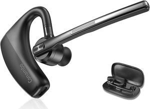 Bluetooth Headset 5.1 with CVC8.0 Dual Mic Noise Cancelling Bluetooth Earpiece 16Hrs Talktime Wireless Headset Hands-Free Earphone for Truck Driver iPhone Android Cell Phones