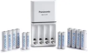 K-KJ55MC84CZ eneloop Power Pack; 8AA, 4AAA, and Advanced Battery 3 Hour Quick Charger