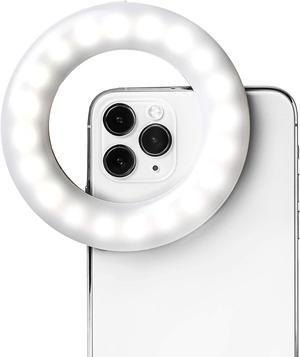Selfie One - Rechargeable Ring Light Clip-on for iPhone, Android, Tablet, and Laptop Camera Photography and Videography | 3 Adjustable Light Modes | Beauty and Influencer Selfie Ring Light