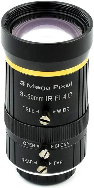 Waveshare Industrial Zoom Lens 8-50mm Adjustable Focal Length with Adjustable Angle of View C-Mount Compatible with Raspberry Pi HQ Camera Waveshare Industrial Zoom Lens 8-50mm Adjustable Focal Length with Adjustable Angle of View C-Mount Compatible with Raspberry Pi HQ Camera