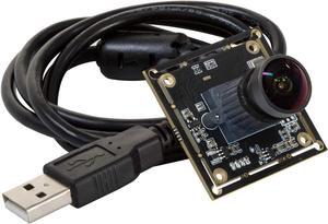 Arducam 1080P Low Light WDR Ultra Wide Angle USB Camera Module for Computer, 2MP CMOS IMX291 160 Degree Fisheye Mini UVC USB2.0 Webcam Board with Microphone, 3.3ft Cable for Windows Linux Mac OS