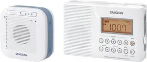 Sangean H201P Portable Waterproof Bluetooth Speaker and Portable AM/FM/Weather Alert Digital Tuning Waterproof Shower Radio