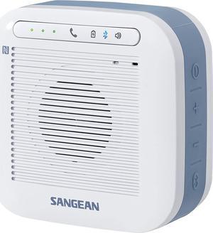 Sangean H200 Portable Waterproof Bluetooth Speaker and Hands-Free Speakerphone, White, 7.7x 7.1x 4.1