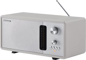 Crosley CR3037B-WS Harmony Modern Bluetooth FM Tabletop Radio, White Sand