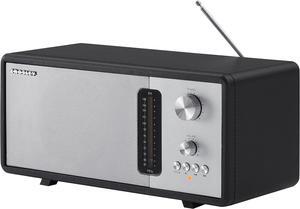 Crosley CR3037B-BK Harmony Modern Bluetooth FM Tabletop Radio, Black