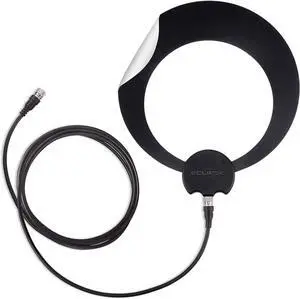 Antennas Direct ClearStream Eclipse TV Antenna, 35+ Miles Range, Multi-Directional, Grips to Walls and Windows, 12 ft. Detachable Coaxial Cable, Black or White, 4K Ready (ECL), compact
