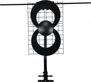 Antennas Direct ClearStream 2V TV Antenna, 60+ Mile Range, UHF/VHF, Multi-directional, Indoor, Attic, Outdoor, Mast w/Pivoting Base/Hardware, 4K Ready, Black  C2-V-CJM, 18.50in. x 12.30in. x 3.60in.