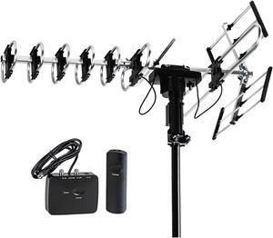 Five Star TV Antenna Outdoor Up to 200 Miles Long Range with Motorized 360 Degree Rotation, UHF/VHF/FM Radio with Infrared Remote Control Advanced Design, Welcome to consult