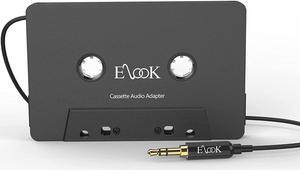 Car Cassette Aux Adapter 3.5mm Universal Audio Cable Tape Adapter for Car Phone MP3 ect. Black