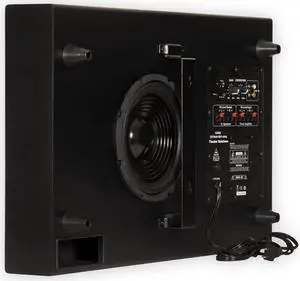 Theater Solutions SUB8S 250 Watt Surround Sound HD Home Theater Slim Powered Active Subwoofer (Black)