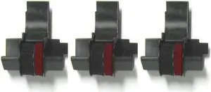 (3 Pack) COMPUMATIC Compatible/Replacement Calculator Ink Roller, Black/Red IR-40T, for Casio HR-100TM Casio HR-150TM and More