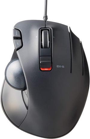 ELECOM EX-G Trackball Mouse, Wired, Thumb Control, Sculpted Ergonomic Design, 6-Button Function with Smooth Tracking, Ergonomic Design, Optical Gaming Sensor, Windows11, macOS (M-XT3URBK)