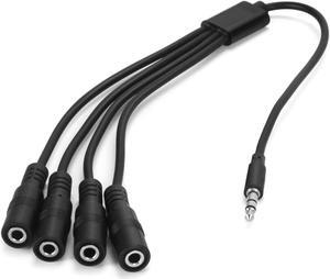 3.5mm Headphone Splitter Cable 1/8 Inch AUX Stereo Jack Audio Splitter 1 Male to 2 3 4 Female Adapter Cable for Mp3 Player Mobile Phone Laptop PC Headphone Speakers(Black)