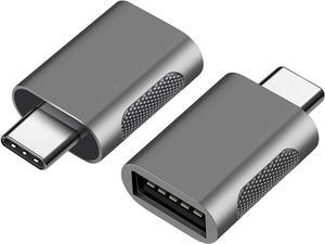 USB C Adapter (2 Pack) High-Speed Data Transfer USB-C to USB 3.0 Female Adapter for MacBook Pro 2020 iPad Pro 2020 Samsung Notebook 9 Dell XPS & More Type C Devices (Space Gray)