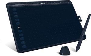 HUION HS611 Graphics Drawing Tablet Android Supported Pen Tablet Tilt Function Battery-Free Stylus 8192 Pen Pressure with 8 Multimedia Keys 10 Express Keys and Touch Strip(Starry Blue)