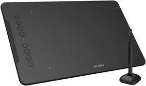 XPPen Deco 01 V2 Graphics Tablet 10x6.25 Inch Drawing Tablet 8192 Levels Pressure Battery-Free Pen with Tilt Function Android/Chromebook Supported Online Teaching Tablet Black