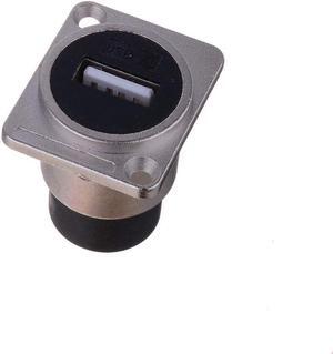USB 2.0 Connector Dual USB Port Female Socket 86 Panel Mount Square Female to Female Converter Data Transfer Aviation Connectors for Audio Video Optoelectronic Network Industrial Equipment