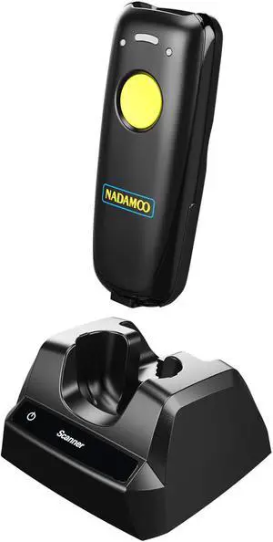 2D Wireless Barcode Scanner Compatible with Bluetooth, Portable USB 1D 2D QR Code Scanner for Inventory, Bar Code Image Reader for Tablet iPhone iPad Android iOS PC POS, with Charging Dock