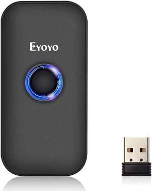 Eyoyo Mini 1D Bluetooth Barcode Scanner, 3-in-1 Bluetooth & USB Wired & 2.4G Wireless Barcode Reader Portable Bar Code Scanning Work with Windows, Android, iOS, Tablets or Computers