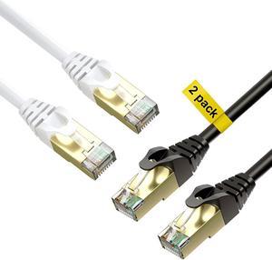 BlueRigger CAT7 Ethernet Cable 6ft - 2 Pack (10Gbps, 1000MHz, RJ45) CAT 7 Gigabit Internet Network LAN Patch Cord - Compatible with Game Consoles, Smart TV, Router