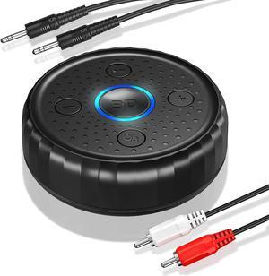 ZIOCOM Bluetooth Receiver for Music Streaming Sound System with 3.5mm Aux,RCA, Wireless Audio Adapter for Wired Speaker/ Amplifier, 3D Sound, Low Latency, Works with Smartphone and Tablet