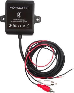 Bluetooth Marine Receiver Adapter Waterproof by HomeSpot Stereo Head Units for Marine Yacht, Boats Vehicles Cars, Motorcycles, ATV, Bath (Built-in with Ground Noise Isolator)