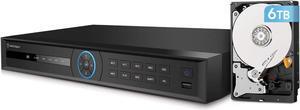 Amcrest 4K 32-Channel AI NVR (16-Port PoE) Smart NVR, Facial Recognition, Facial Detection & Vehicle Detection - Supports 32 x 4K IP Cameras, Pre-Installed 6TB Hard Drive NV4232E-16P-EI-6TB