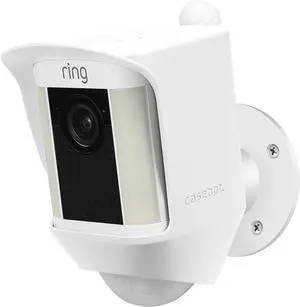 Fintie Silicone Case for Ring Spotlight Cam, Soft Silicone Weather Resistant Protective Skin Cover for Ring Spotlight Battery HD Security Camera, White