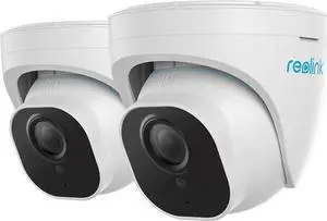 REOLINK 4K Outdoor Cameras for Home Security, IP PoE Dome Surveillance Camera with Human/Vehicle/Pet Detection, 25FPS Daytime, Work with Smart Home, Up to 256GB microSD Card, RLC-820A (Pack of 2)