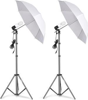 EMART Photography Umbrella Lighting Kit, 400W 5500K Photo Portrait Continuous Reflector Lights for Camera Video Studio Shooting Daylight (2 Packs)