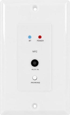 Bluetooth Receiver Wall Mount - In-Wall Audio Control Receiver w/ Dual USB Charging Port, 3.5mm AUX Input for Sound Systems - For Home Theater Entertainment - Includes DC Power Adaptor - PWPBT67