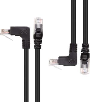 Cable Matters 10Gbps Combo-Pack 90 Degree Cat 6, Cat6 Right Angle Ethernet Cable 5 ft (Right Angle Down + Right Angle Up)