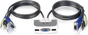 IOGEAR 2-Port USB VGA Miniview Micro Cabled KVM Switch - 2048 x 1536 - Hot Keys Switch - w/Audio - Plug n Play - PC, MAC, SUN - GCS632U IOGEAR 2-Port USB VGA Miniview Micro Cabled KVM Switch - 2048 x 1536 - Hot Keys Switch - w/Audio - Plug n Play - PC, MAC, SUN - GCS632U