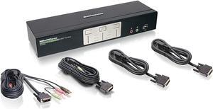 IOGEAR 2-Port Dual View Dual Link DVI KVMP Switch with Audio, w/Full Set of Cables (GCS1642 TAA Compliant)