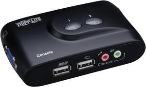 Tripp Lite B004-VUA2-K-R 2 Port USB KVM Switch w Audio and Cables