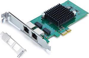 Gigabit Dual NIC with Intel 82576 Chip, 1Gb Network Card Compare to Intel E1G42ET NIC, 2 RJ45 Ports, PCI Express 2.1 X1, Ethernet Card with Low Profile for Windows/Windows Server/Linux