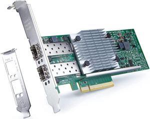 10GbE SFP+ NIC Network Adapter Card, Dual SFP+ Ports, with Broadcom BCM57810S Controller, PCI-E X 8, PCI Express LAN Card, Fiber to Ethernet Server Adapter Support Windows Server/Windows/Linux/VMware