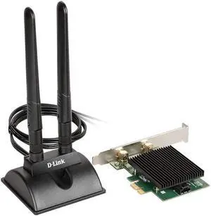 PCI Express Wireless Adapter AX3000 WiFi 6 Bluetooth 5.1 Magnetic Antenna Base Heatsink Dual Band Windows 10 PCIe Ethernet Network (DWA-X3000)
