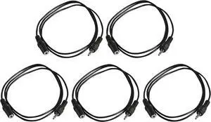 Five Pack of YCS Basics 3 Foot 3.5mm Headphone Extension Cables Male/Female