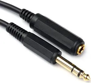 1/4 Inch Male to Female Stereo Extension Cable Gold Plated Quarter inch Headphone Extension Cable Cord- 10FT/3 Meters