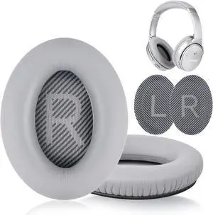 Replacement Ear Pads for  Quiet Comfort 35 Ear Cushion Kit Compatible with  QC 35/35 II Headphones Made of Protein Leather Memory Foam (Grey)