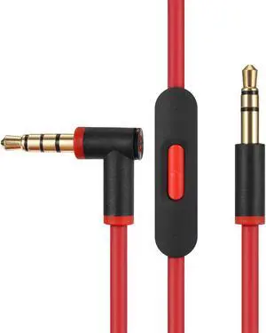 Replacement Audio Cable Cord Wire Compatible with Beats Headphones Studio Solo Pro Detox Mixr Executive Pill with in Line Mic and Control (Black Red) Replacement Audio Cable Cord Wire Compatible with Beats Headphones Studio Solo Pro Detox Mixr Executive Pill with in Line Mic and Control (Black Red)