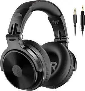 Bluetooth Over Ear Headphones - Wireless/Wired 110 Hrs Stereo Bluetooth Headsets Foldable Headset with Deep Bass 50mm Neodymium Drivers for PC/Phone - Studio Wireless(Y80B)
