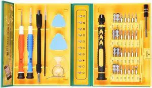 Repair Tool Kit Multipurpose - 38 Pcs Magnetic Screwdriver Set Compatible with iPhone iPad MacBook Samsung Laptop PC Tablet Playstation Xbox and More - Incl. Storage Box