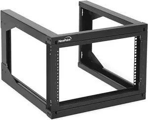 NavePoint 6U Server Rack with Swing Gate - 6U Wall Mount Rack for 19 Inch IT Equipment Open Frame Rack  Network Rack Wall Mount for AV & Server Equipment 24 Deep 6U Rack, Black