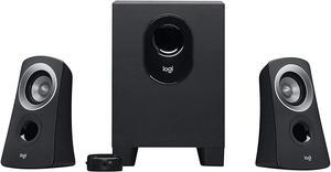 Z313 2.1 Multimedia Speaker System with Subwoofer, Full Range Audio, 50 Watts Peak Power, Strong Bass, 3.5mm Inputs, PC/PS4/Xbox/TV/Smartphone/Tablet/Music Player - Black