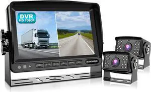 HD Backup Camera System Kit,7''''1080P Reversing Monitor+IP69 Waterproof Rear View Camera,Sharp CCD Chip, 100% Not Wash Up,Truck/Semi-Trailer/Box Truck/RV (FHD1-Wired)