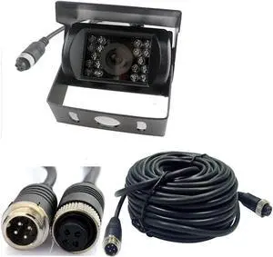 4 Pin Vehicle Backup Camera 12V/24V,18 LED IR Night Vision CCD Car Rear View Parking Reverse Camera + 4Pin Connector 20m/65ft Extension Cable for Bus Truck Camper Lorry Heavy Duty 4 Pin Vehicle Backup Camera 12V/24V,18 LED IR Night Vision CCD Car Rear View Parking Reverse Camera + 4Pin Connector 20m/65ft Extension Cable for Bus Truck Camper Lorry Heavy Duty