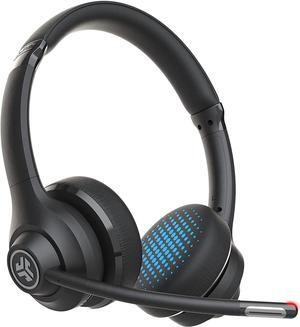 JLab Go Work Wireless Headsets with Microphone - 45+ Playtime PC Bluetooth Headset and Multipoint Connect to Laptop Computer and Mobile - Wired or Wireless Headphones (1 Pack)